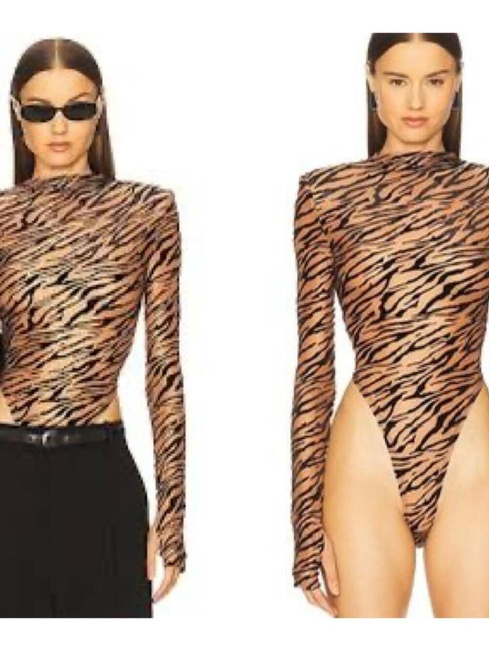 Bronx & Banco NWTMiller Zebra Bodysuiy Brown & Black